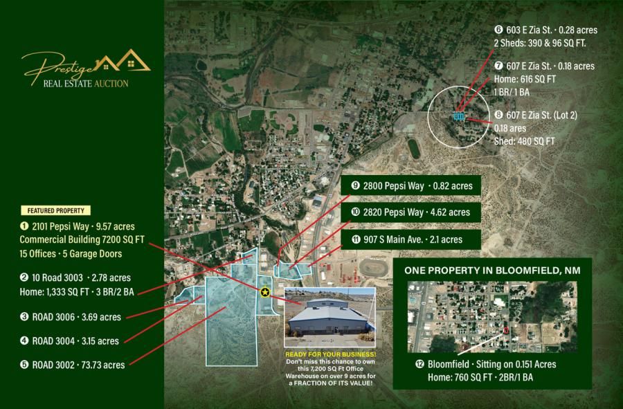 New Bankruptcy Auction in Aztec New Mexico 12 Properties Totaling Over