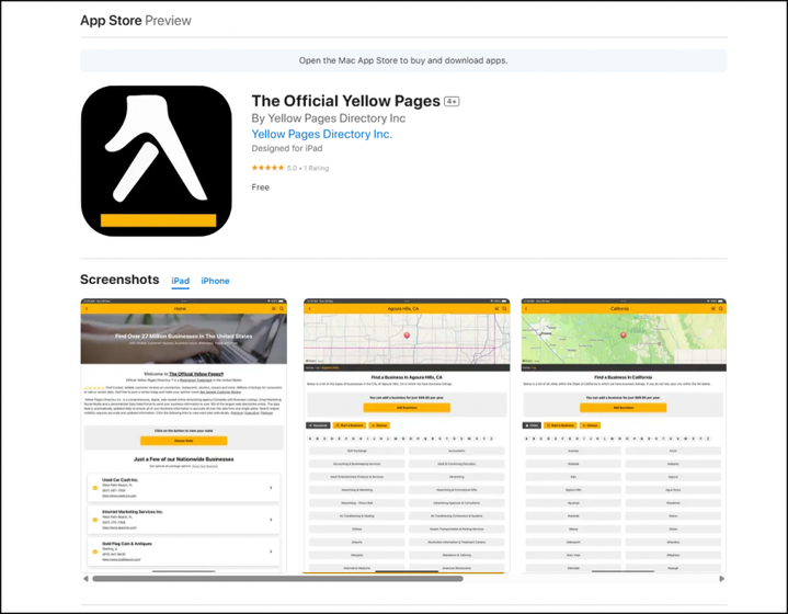 The Official Yellow Pages® Launches Mobile App for iPhone; Android ...
