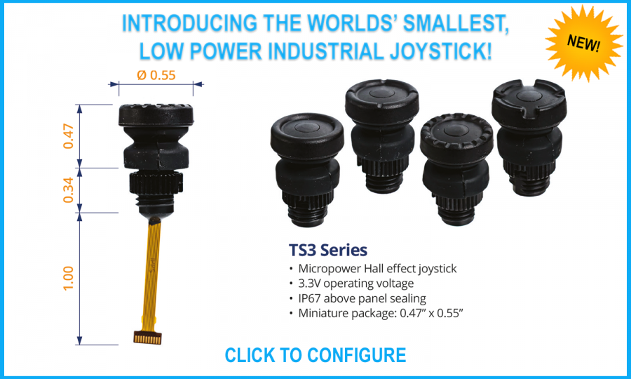 Ruffy Controls Introduces World's Smallest Low-Power Industrial Joystick – The TS3 Series