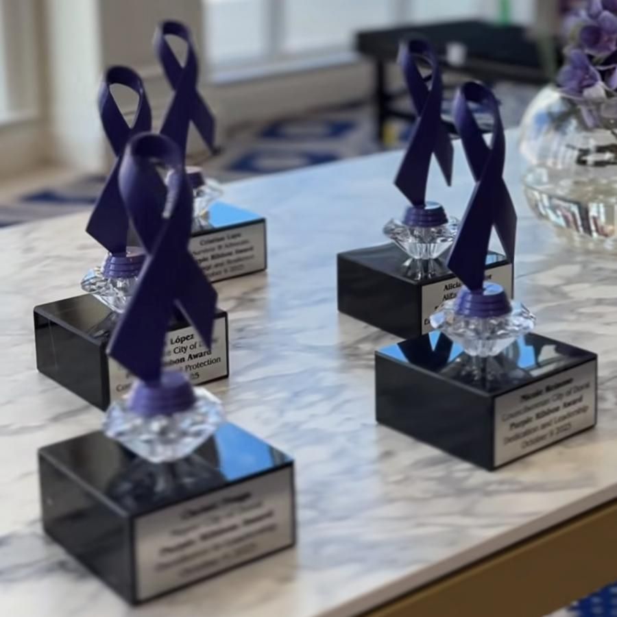 Awards TrophyWorld Honored to Create Custom Awards for the 10th Annual Purple & Pink Ribbon Luncheon