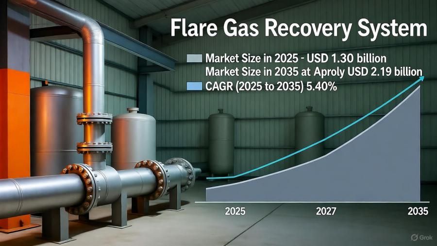 Flare Gas Recovery System Market Poised for USD 2.19 Billion in 2035 as Manufacturers Expand & Develop New Technologies