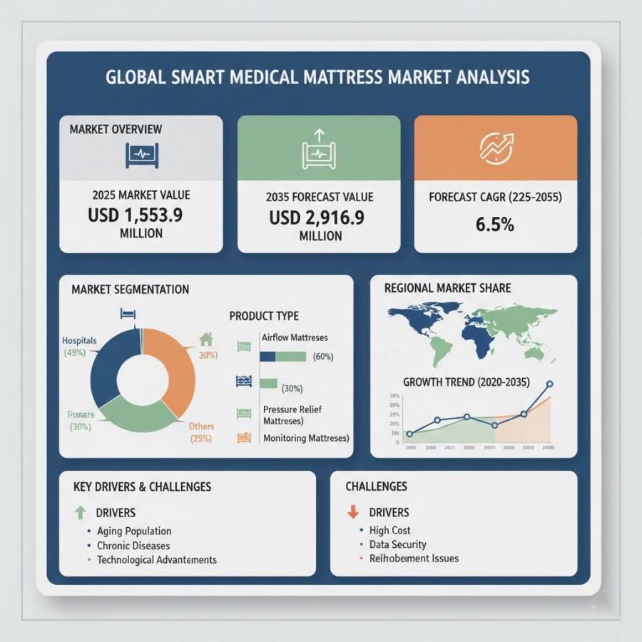 Europe Smart Medical Mattress Market to Grow at 6.5% CAGR, Driven by IoT Integration and Aging Population