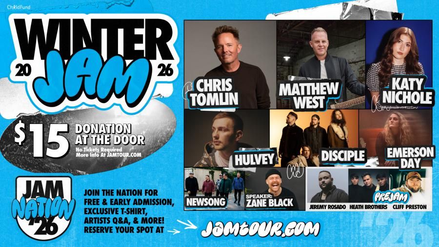 WINTER JAM 2026, CHRISTIAN MUSIC'S BIGGEST TOUR, RETURNS WITH CHRIS TOMLIN, MATTHEW WEST, KATY NICHOLE, HULVEY, & MORE