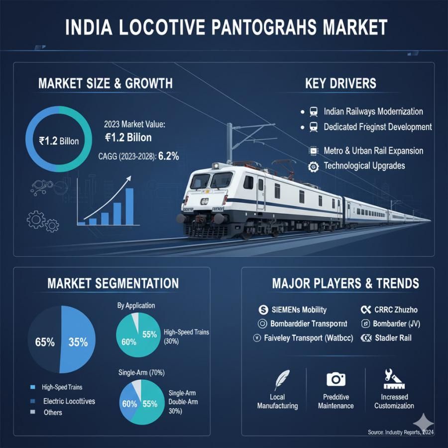 India's locomotive pantographs market powers up to USD 94.4 Million by 2035 at 5.7% CAGR