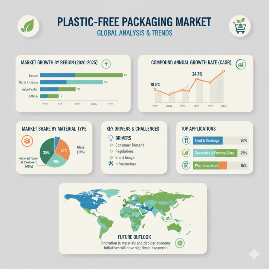 Global Plastic-Free Packaging Market Grows 6.8% CAGR – Strong Gains in APAC, Europe, USA, Saudi Arabia