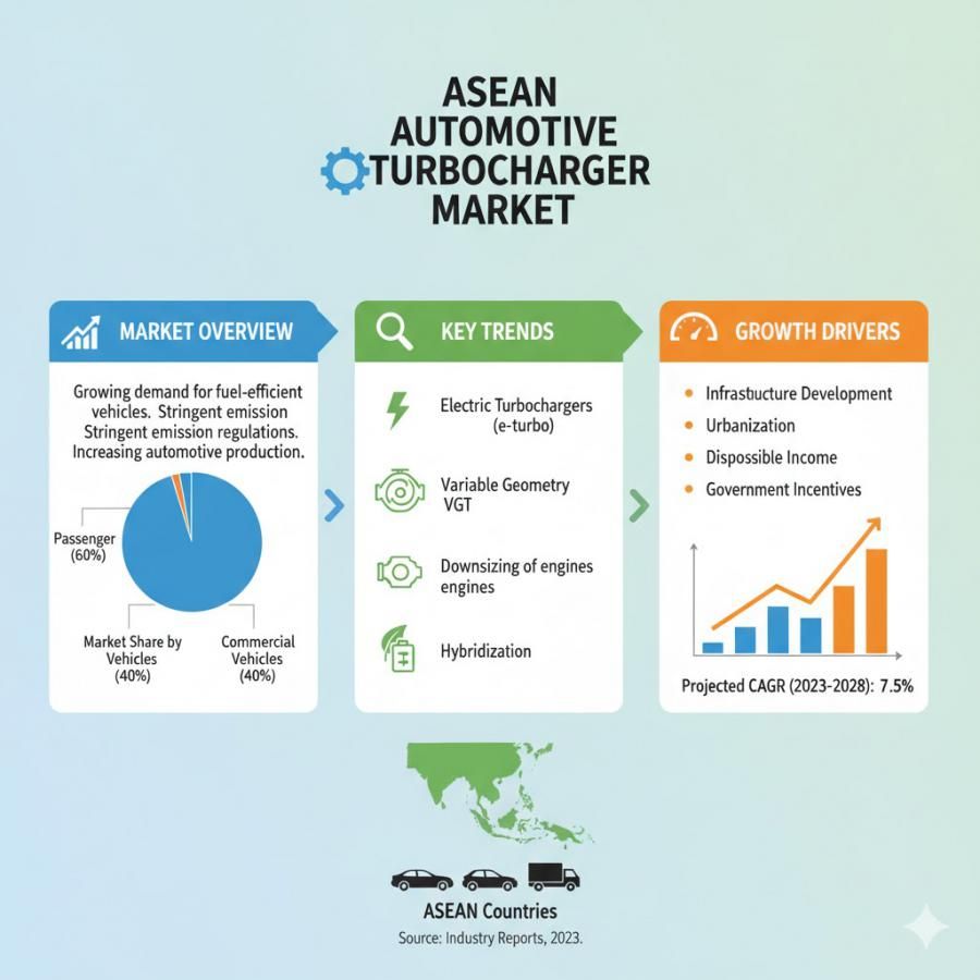 ASEAN Automotive Turbocharger Market Accelerates from USD 995.5 Million to USD 2,109.7 Million at 7.8% CAGR