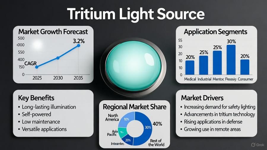 Global Tritium Light Source Market Set to Reach USD 303.7 Million by 2035 Amid New Tech and Expansion
