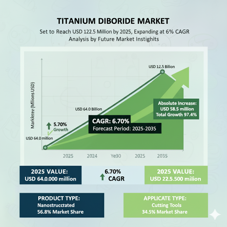 Titanium Diboride Market to Hit USD 122.5 Million by 2035 – Growth Accelerates at 6.7% CAGR