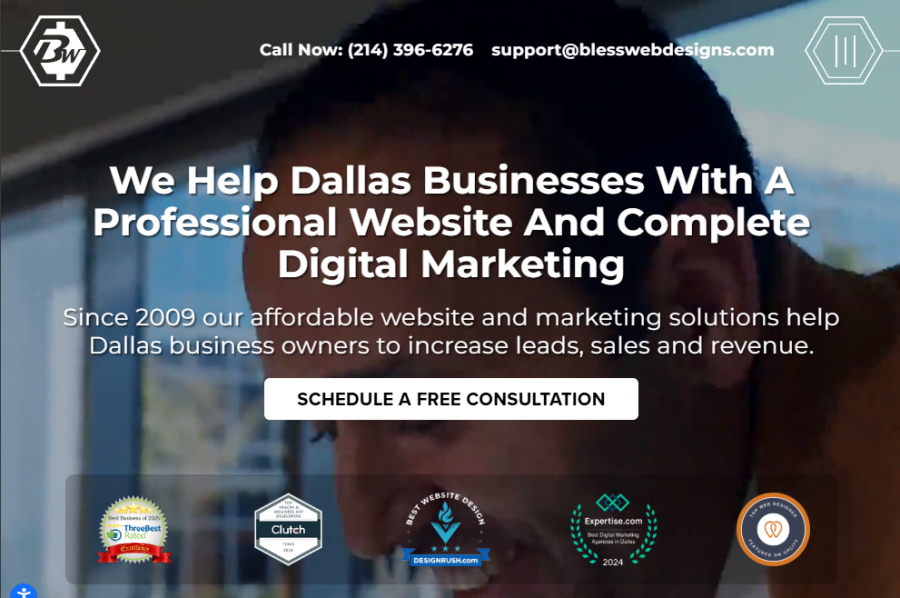 Bless Web Designs Named #1 Web Design Agency in Dallas by Clutch, DesignRush, and ThreeBestRated