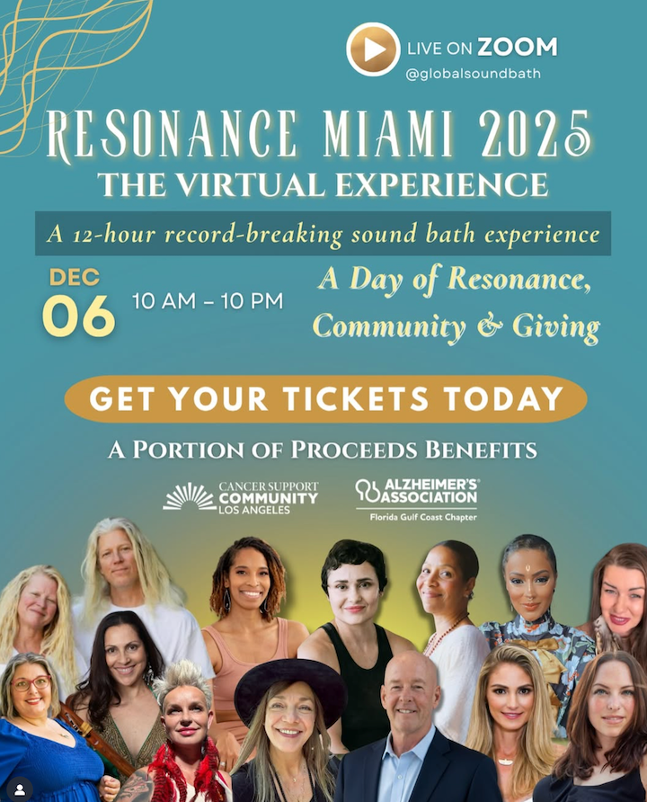 Stage 4 Cancer Survivor to Lead World's Longest Sound Bath in Miami this December at RESONANCE 2025