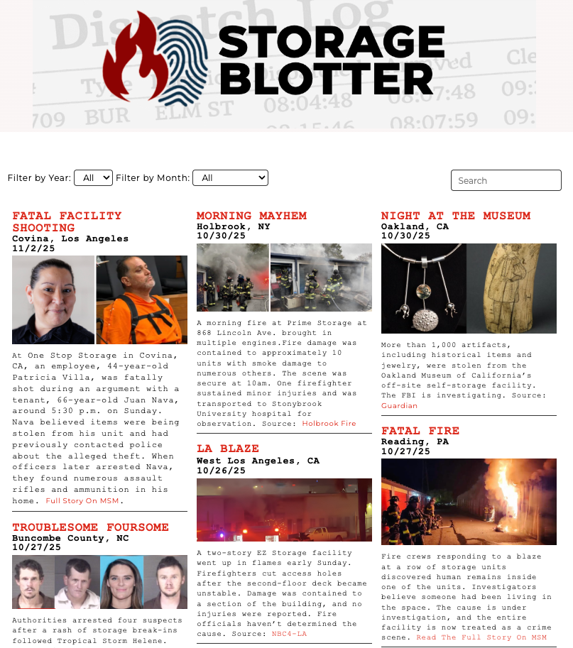 MSM Launches Online Self-Storage Crime Blotter
