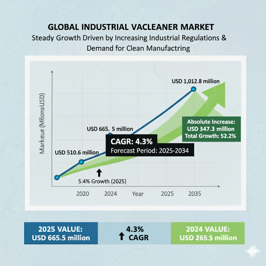 Global and European Industrial Vacuum Cleaners Market Outlook 2025–2035: Demand Trends and Market Expansion Insights