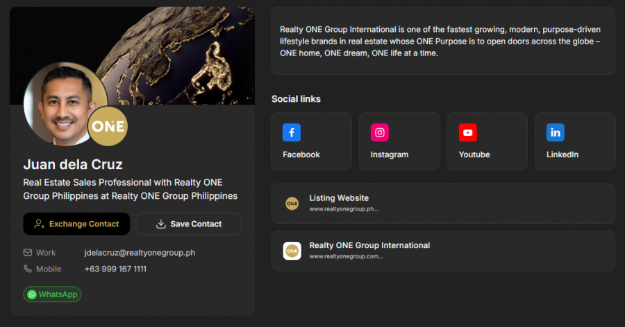 Realty ONE Group Philippines Launches ONE vCard: A Smarter, More Professional Way to Connect
